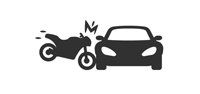 motorcycle crashing into car icon - Hillside, IL — Illinois Insurance Center Inc
