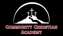 The logo for the community christian academy shows three crosses on top of a mountain. | Huntsville, Texas | Summit Christian Academy