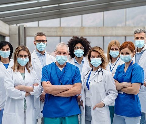 Group of Doctors with Face Masks — Benton County Health Department — Warsaw, MO