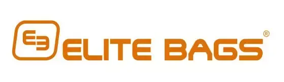Le logo des sacs d'élite est orange et blanc