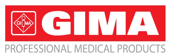 Un logo rouge et blanc pour les produits médicaux professionnels de Gima