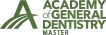 Academy of General Dentistry logo with green stylized “A” and black text on white background