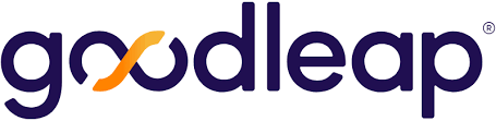 GoodLeap logo with dark blue text and an orange infinity symbol in the middle.