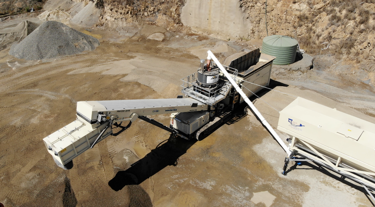 An Aerial View Of A Concrete Plant In A Quarry — Yatala Qld — Crusher Screen Sales & Hire