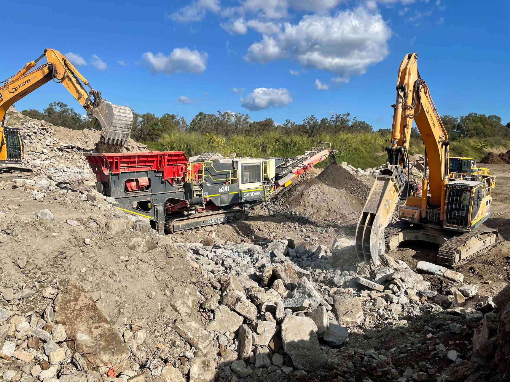 Moving materials using crushers