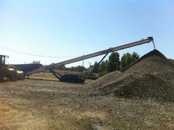 track conveyor moving materials