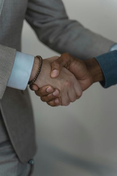 Two people shaking hands