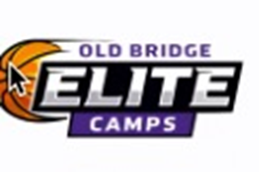Old Bridge Elite Camps logo in orange, white, black, and purple