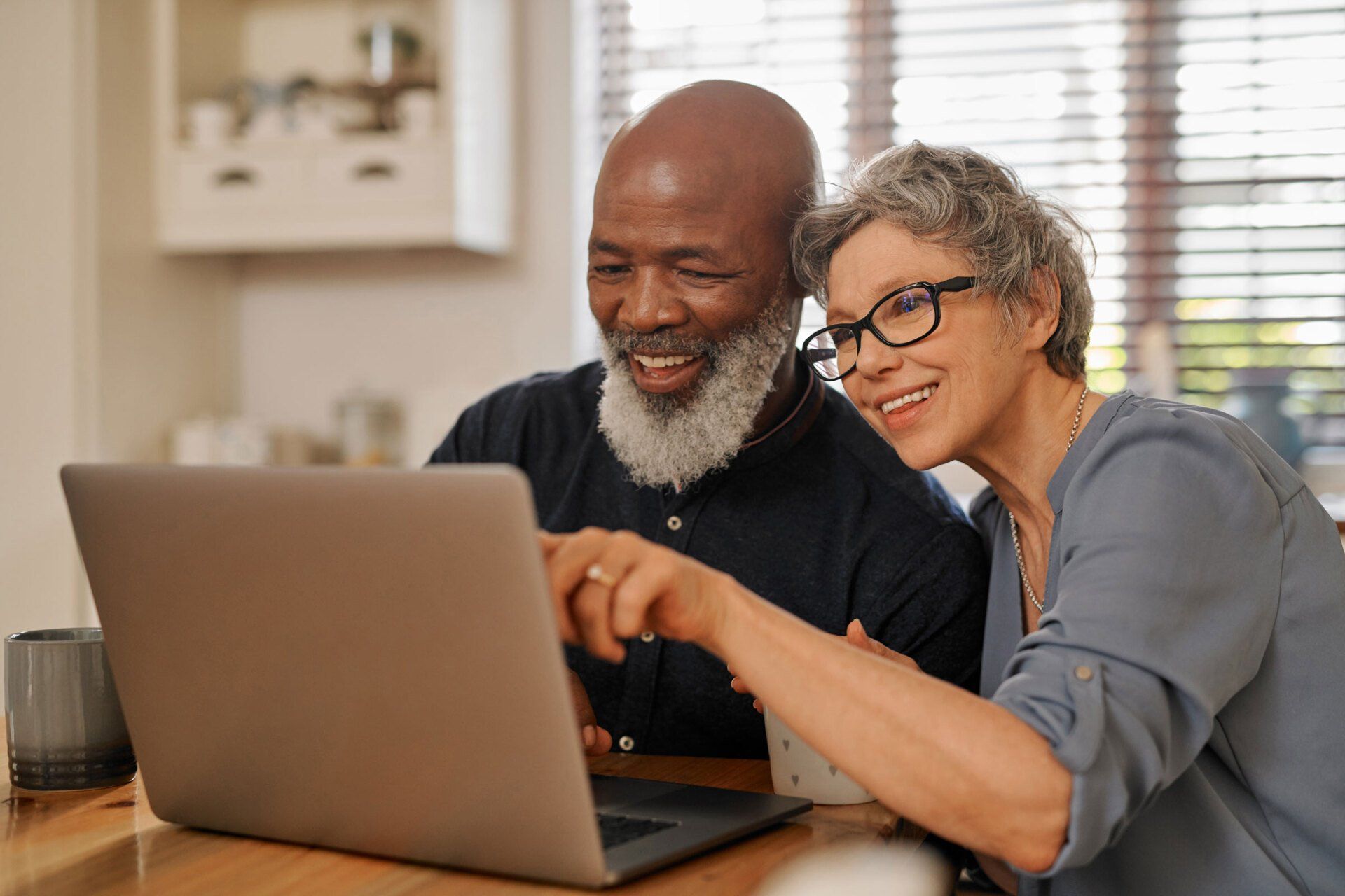 Couple enjoys the convenience of a video call.