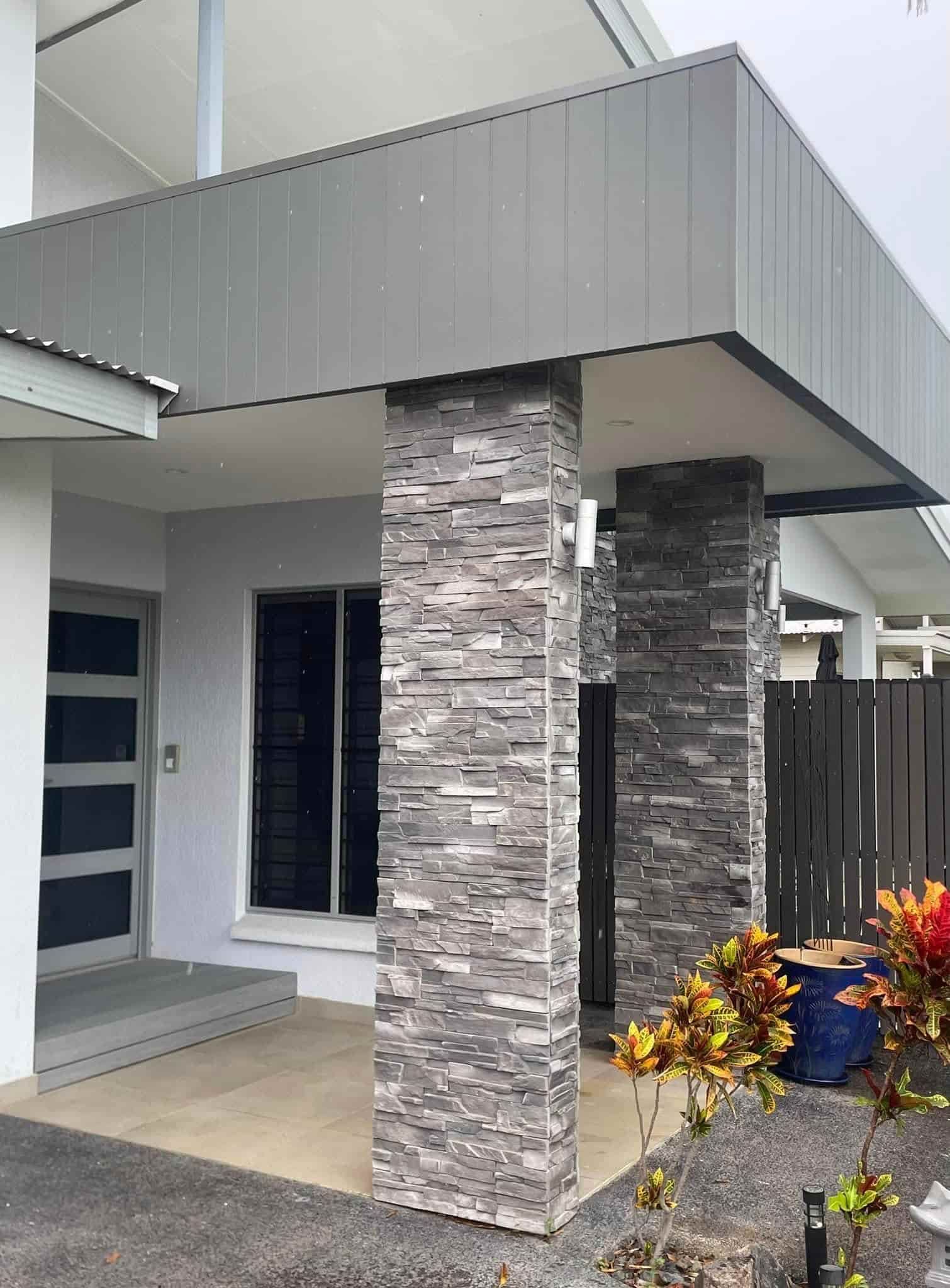 house will stone pillars at the entry way — Northco Constructions In Palmerston, NT