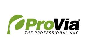 The provia logo is green and black and says `` the professional way ''.