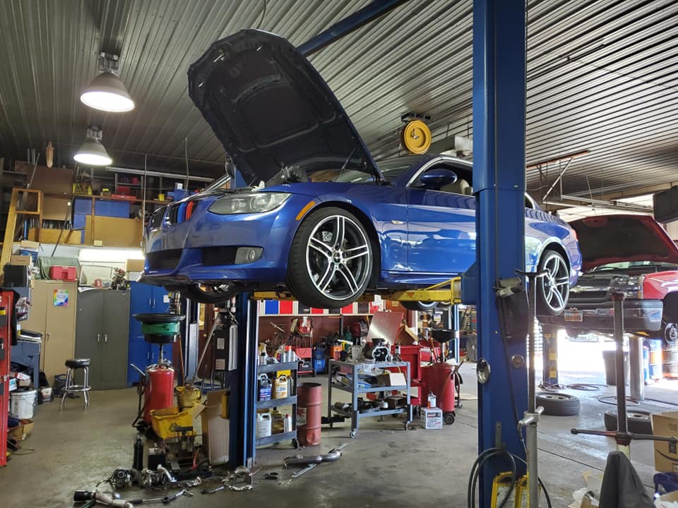 BMW being repaired