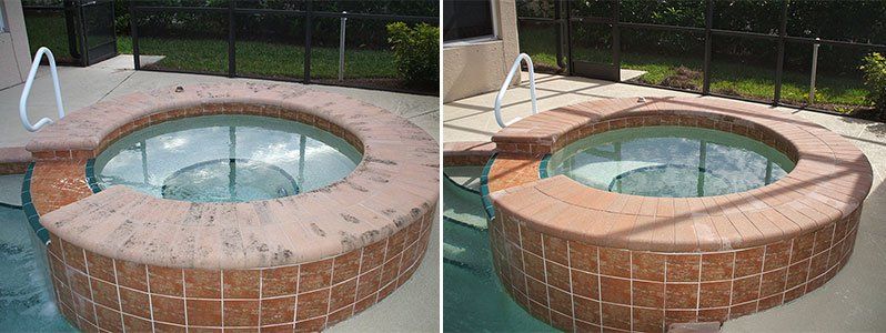 Before and After of Pool Cleaning — Fort Myers, FL — Wipe Out Windows