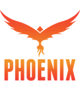 A logo for phoenix with a phoenix in the center