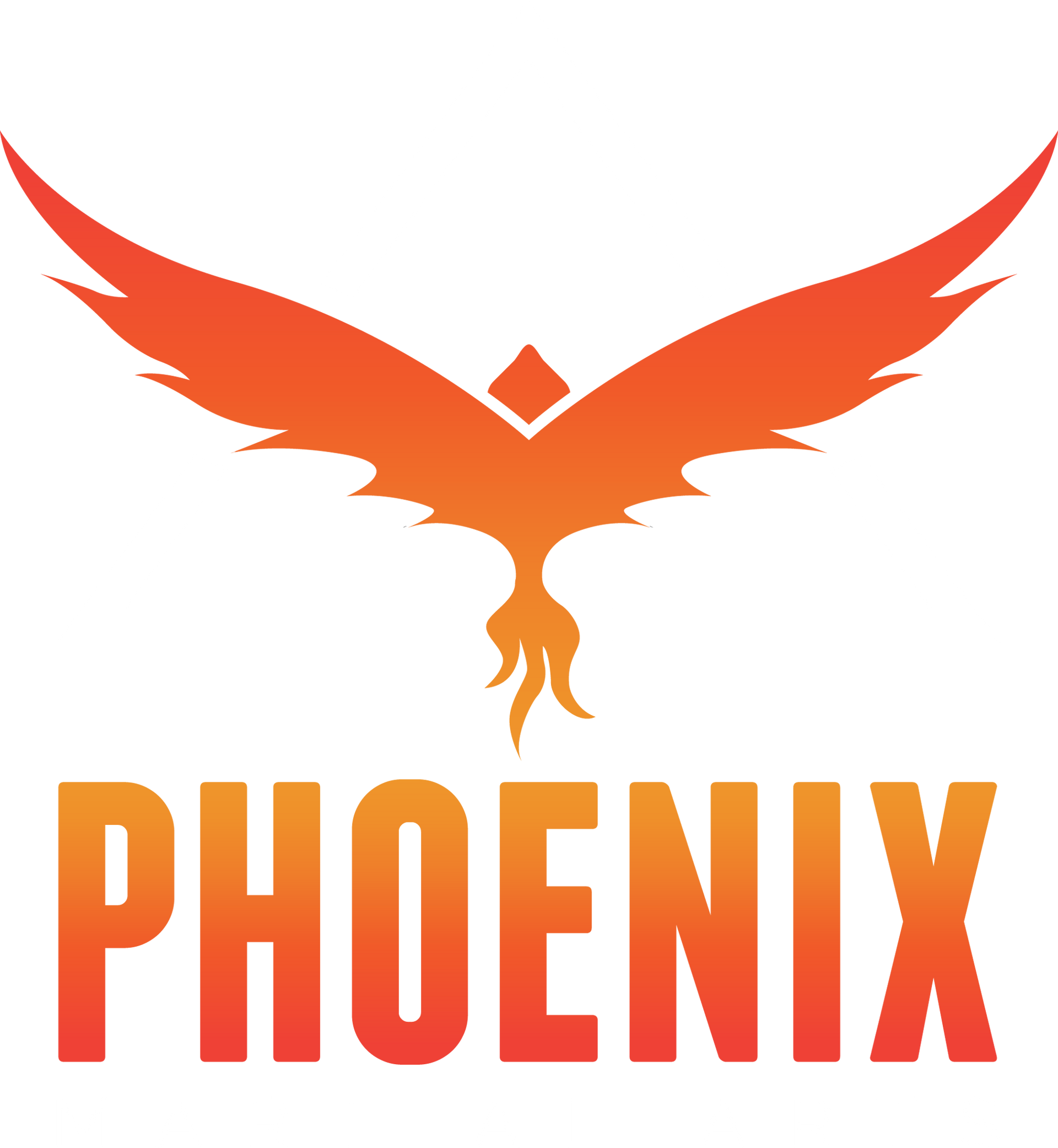 A logo for phoenix with a phoenix in the center