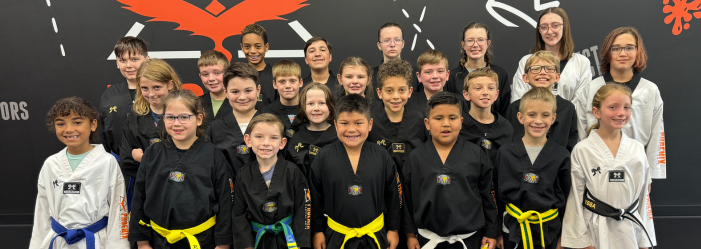 Group of Phoenix Martial Arts Murfreesboro students who participated in the Kick-A-Thon fundraiser, raising $3,260.50 with 2,778 total kicks