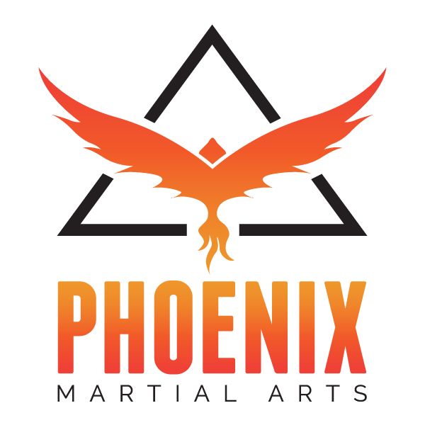 A logo for phoenix martial arts with a flying phoenix