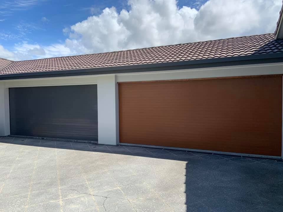Two Doors On Garage Painted Different Colours — Tweed Heads Painting Service In Condong, NSW