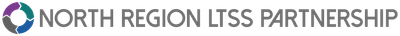Logo for North Region LTSS Partnership, with a colored circle and text.