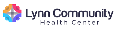 Logo for Lynn Community Health Center, with a colorful design and text.