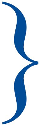 A blue bracket symbol.