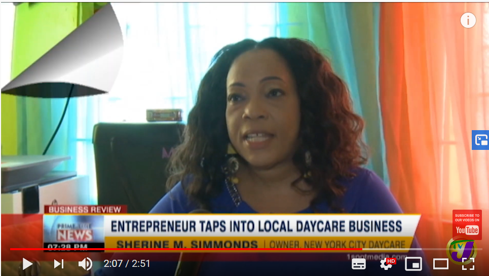 Owner of New york city daycare pictured in Television Jamaica Interview