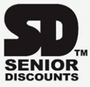 The logo for sd senior discounts is black and white