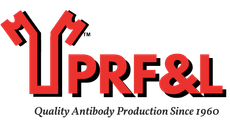 The logo for prf & l quality antibody production since 1960