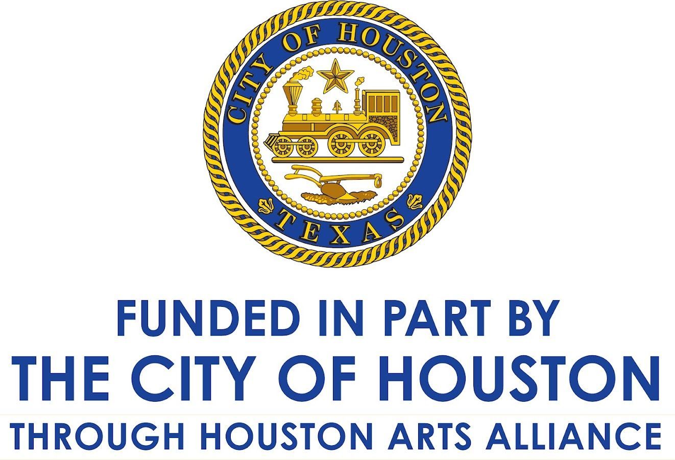 A logo for the city of houston through houston arts alliance