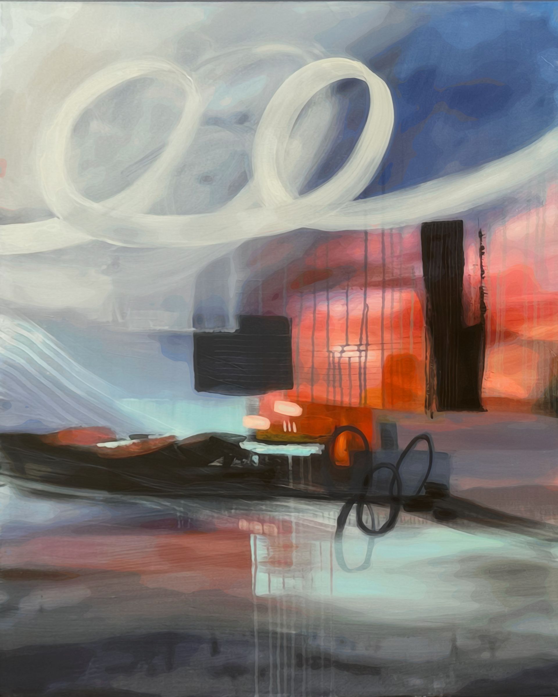 A painting with a swirl in the middle of it