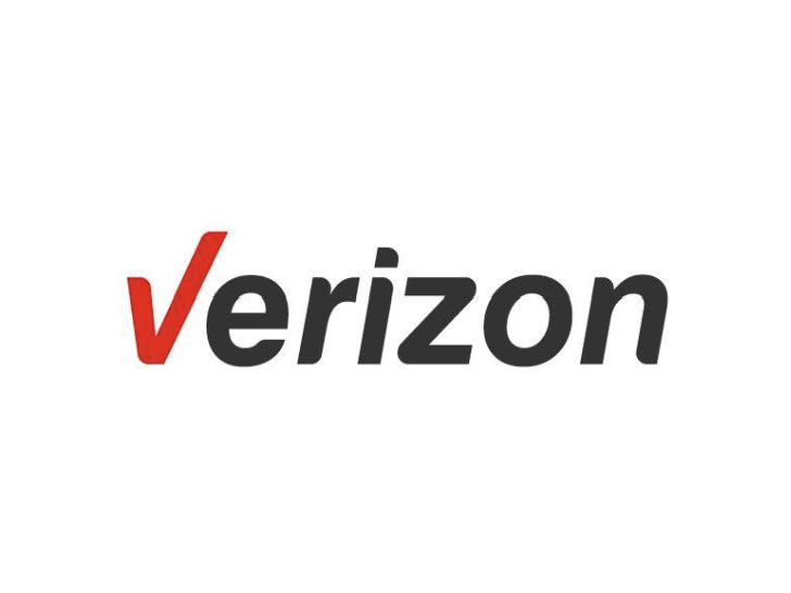 Verizon logo with red checkmark and gray text.