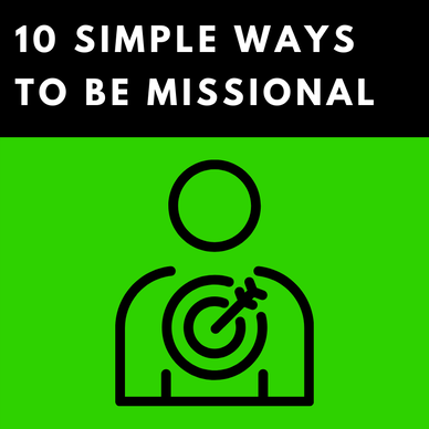 A person with a target on their chest and the words `` 10 simple ways to be missional ''.