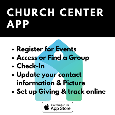 A church center app is available on the app store
