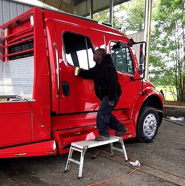 Mobile Auto Detailing — Red Truck in Centralia, WA