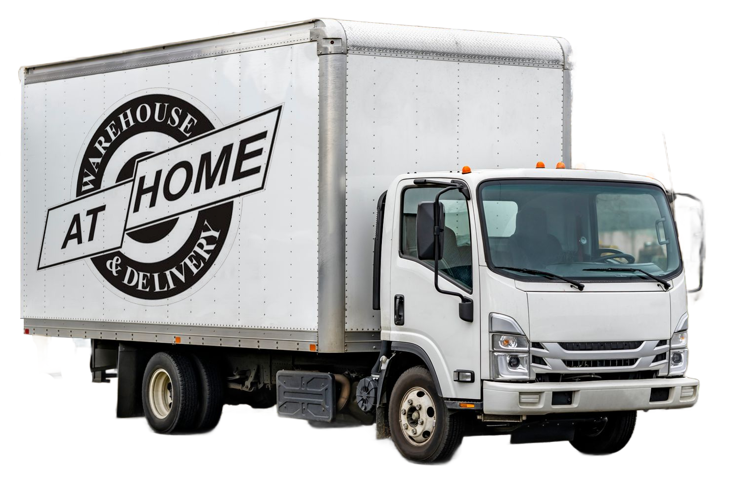 White delivery truck with 