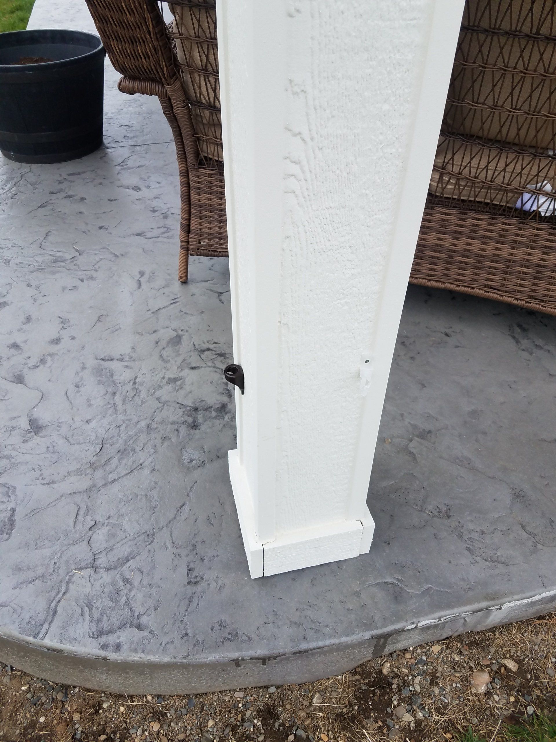 Patio cover addition - view of support post in the cement