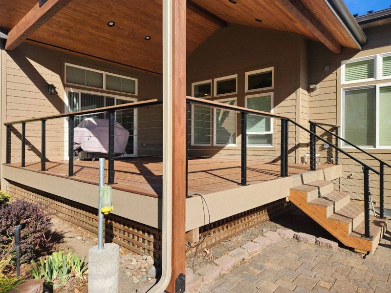 patio cover project, with stairs and under deck
