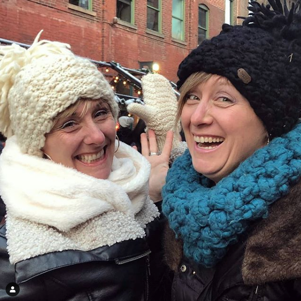 Lisa & Chrissy Wearing Winter Hats
