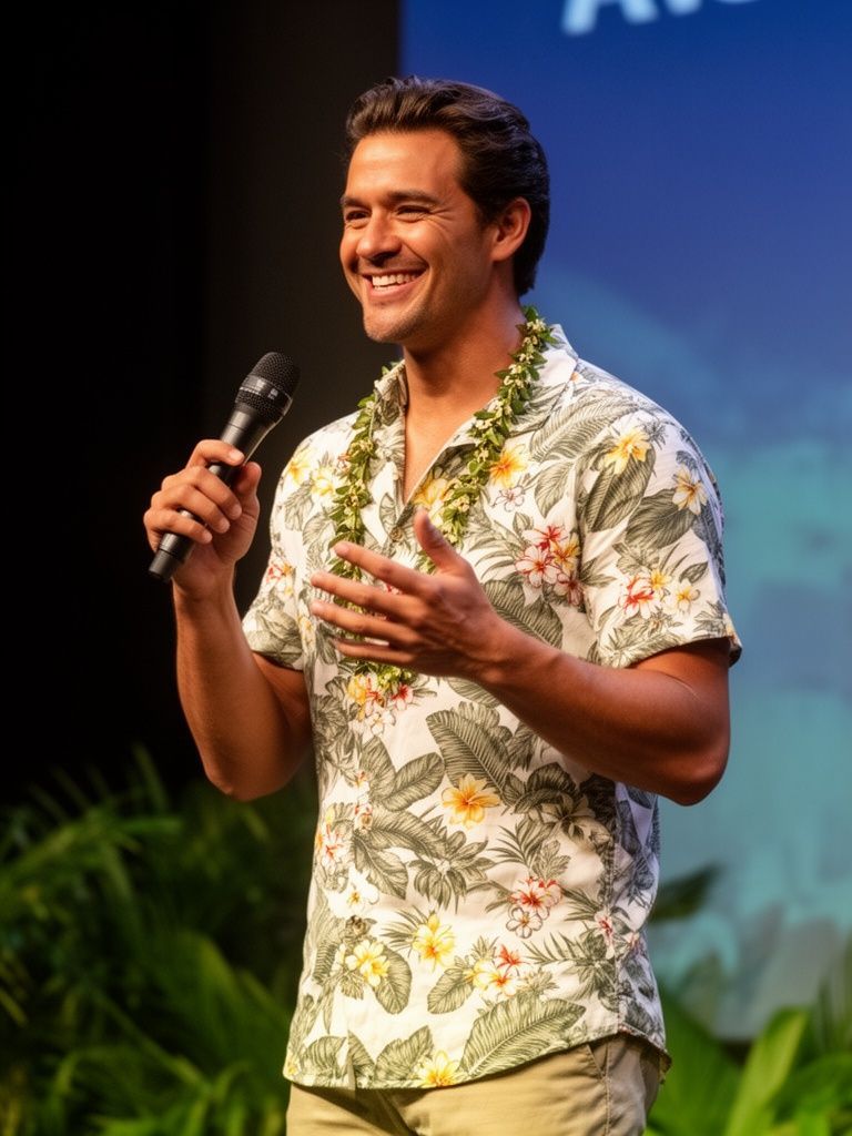 Man smiles, sitting with others, holding a pen over an open book, indoors.