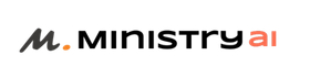 A logo for m. ministry ai on a white background