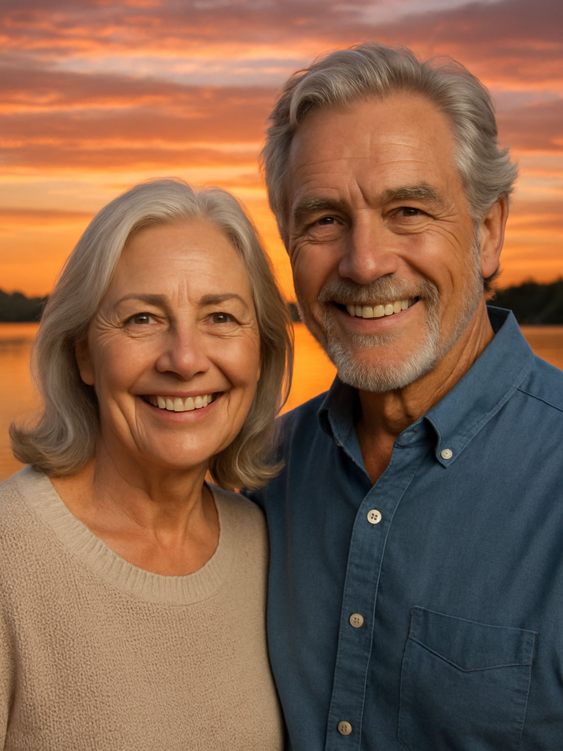 Smiling man in a suit jacket holding a tablet in a bright room with people in the background.