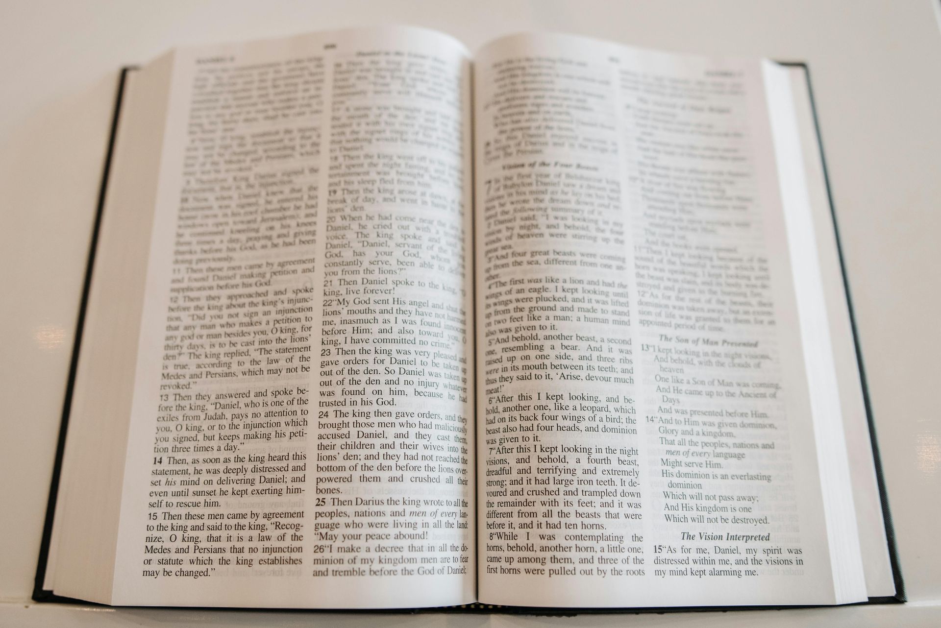 Open book with text on facing pages.