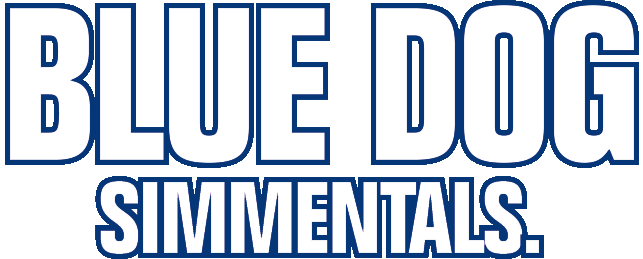 Blue Dog Simmentals Logo