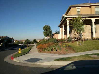 A fire hydrant is on the sidewalk in front of a house