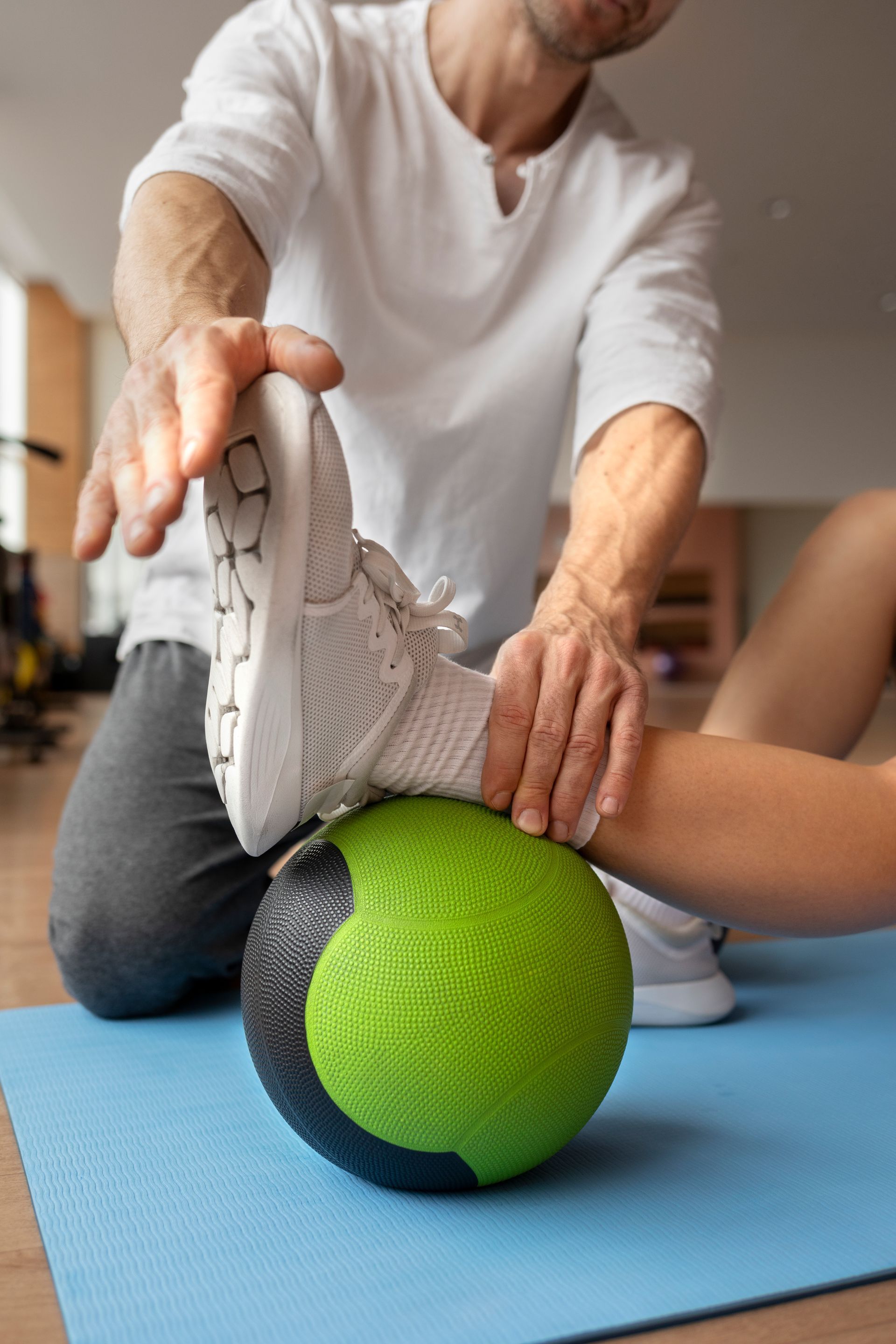 patient doing physical rehabilitation