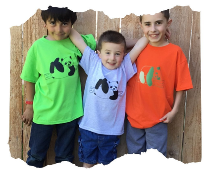 custom printed kids shirts, three kids in t-shirts