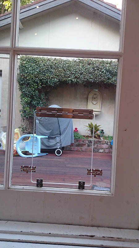 pet door in glass door