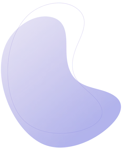 Abstract purple blob, softly shaded with lighter edges, against white background.