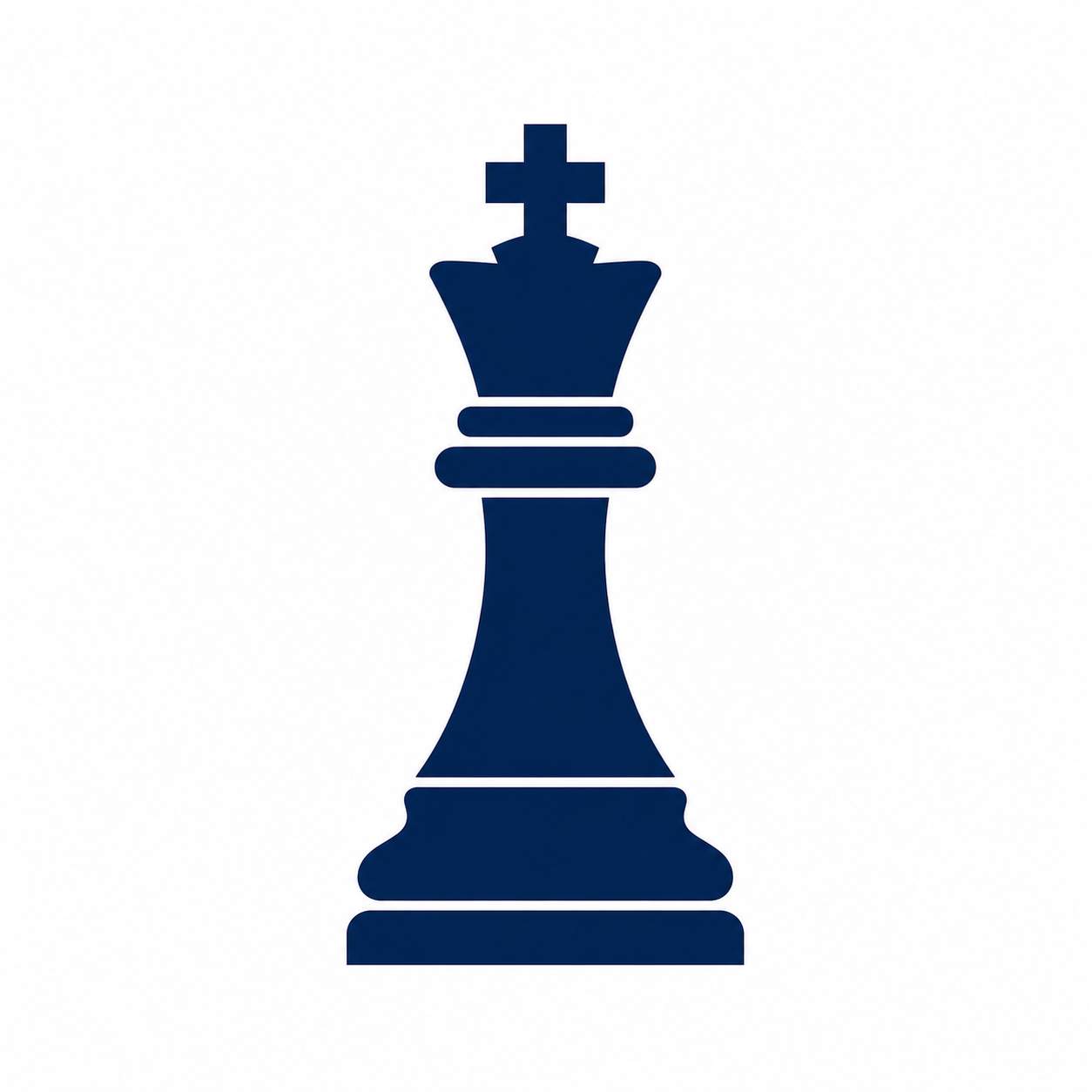Blue chess queen icon on a white background
