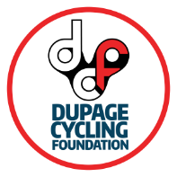 The dupage cycling foundation logo is in a red circle.